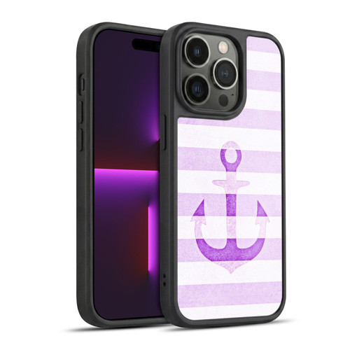 Monika Strigel Vintage Anchors Lavender Gel Armour Case For Apple iPhone 14 Pro