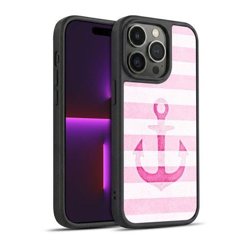 Monika Strigel Vintage Anchors Pink Gel Armour Case For Apple iPhone 14 Pro