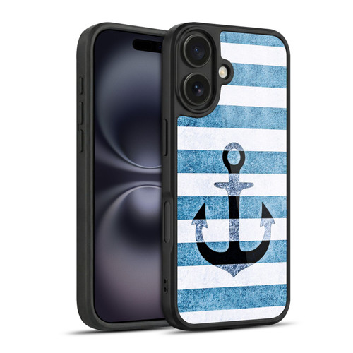 Monika Strigel Vintage Anchors Indigo Gel Armour Case For Apple iPhone 16