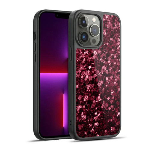 PLdesign Sparkle Prints Burgundy Red Gel Armour Case For Apple iPhone 13 Pro Max