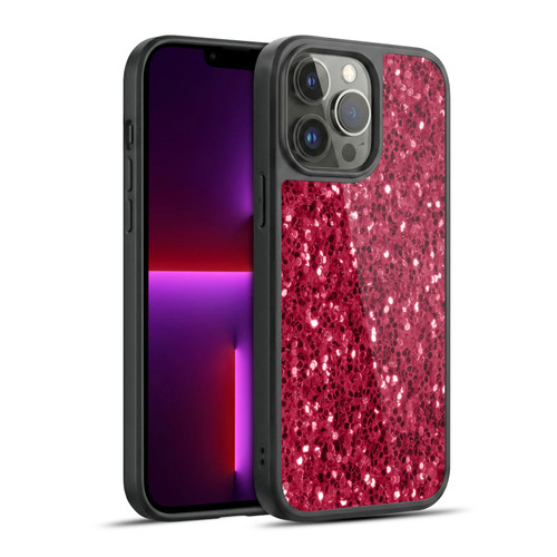PLdesign Sparkle Prints Dark Pink Red Gel Armour Case For Apple iPhone 13 Pro Max