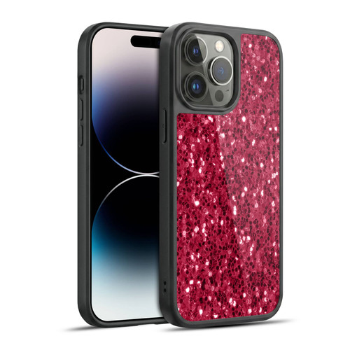PLdesign Sparkle Prints Dark Pink Red Gel Armour Case For Apple iPhone 14 Pro Max
