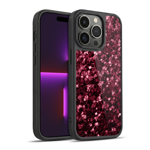 PLdesign Sparkle Prints Burgundy Red Gel Armour Case For Apple iPhone 14 Pro