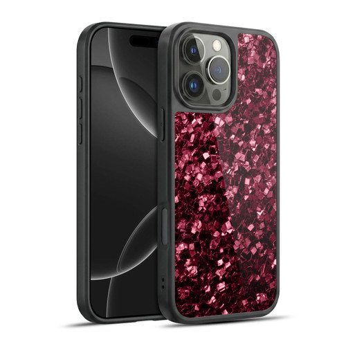 PLdesign Sparkle Prints Burgundy Red Gel Armour Case For Apple iPhone 16 Pro Max