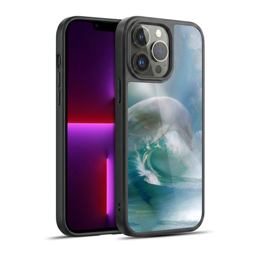 Simone Gatterwe Dolphins Ocean Waves Gel Armour Case For Apple iPhone 13 Pro Max