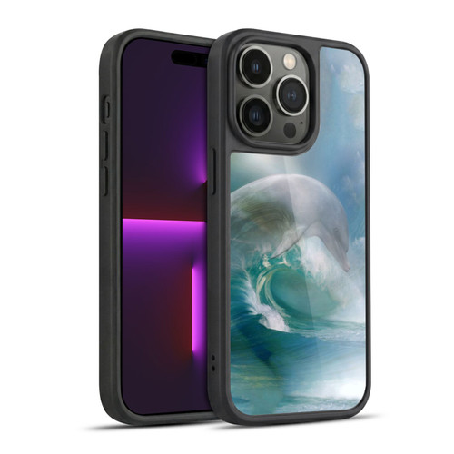 Simone Gatterwe Dolphins Ocean Waves Gel Armour Case For Apple iPhone 14 Pro