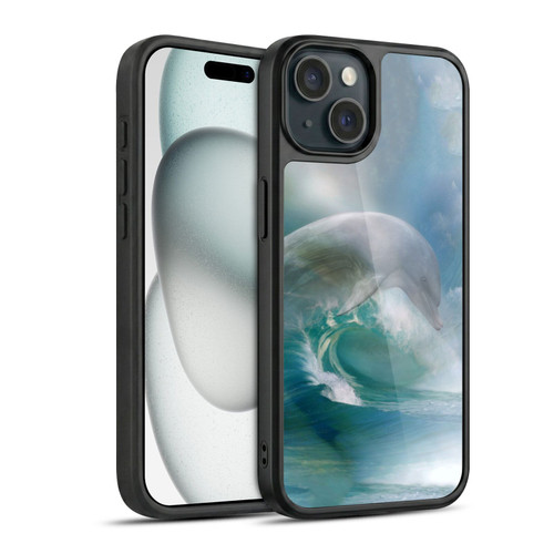 Simone Gatterwe Dolphins Ocean Waves Gel Armour Case For Apple iPhone 15