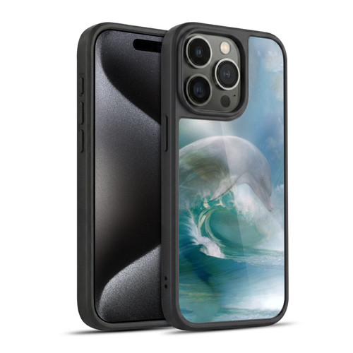 Simone Gatterwe Dolphins Ocean Waves Gel Armour Case For Apple iPhone 15 Pro