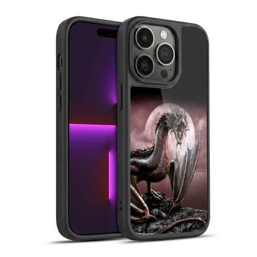 Sarah Richter Fantasy Creatures Black Dragon Roaring Gel Armour Case For Apple iPhone 14 Pro