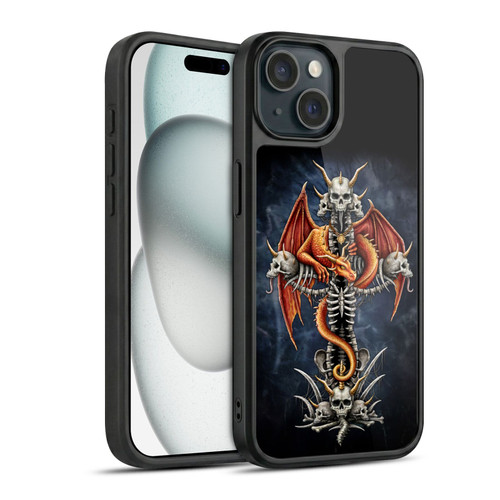 Sarah Richter Fantasy Creatures Red Dragon Guarding Bone Cross Gel Armour Case For Apple iPhone 15