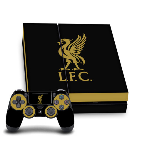Liverpool Football Club Art Liver Bird Gold On Black Vinyl Sticker Skin Decal Cover for Sony PS4 Console & Controller