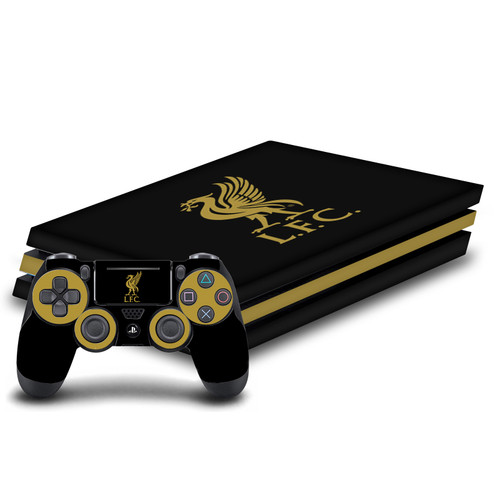 Liverpool Football Club Art Liver Bird Gold On Black Vinyl Sticker Skin Decal Cover for Sony PS4 Pro Bundle