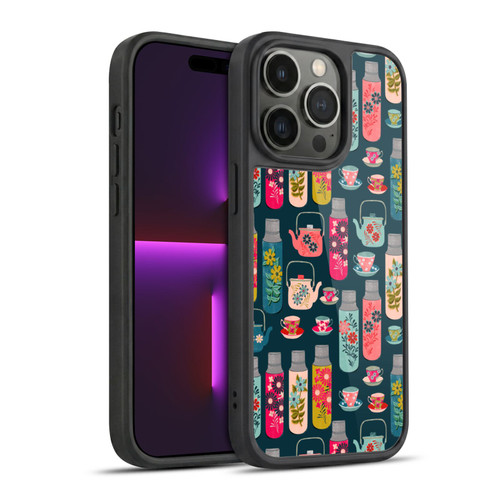 Andrea Lauren Design Food Pattern Jars & Teacups Gel Armour Case For Apple iPhone 14 Pro