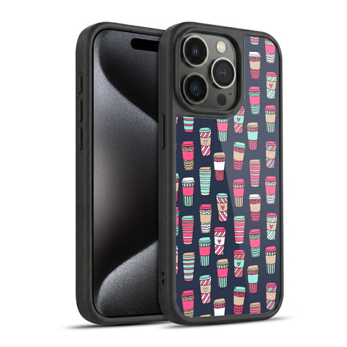 Andrea Lauren Design Food Pattern Coffee Gel Armour Case For Apple iPhone 15 Pro