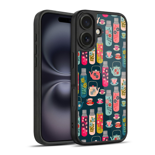 Andrea Lauren Design Food Pattern Jars & Teacups Gel Armour Case For Apple iPhone 16