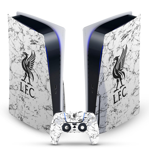 Liverpool Football Club Art Black Liver Bird Marble Vinyl Sticker Skin Decal Cover for Sony PS5 Disc Edition Bundle