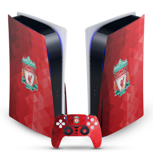 Liverpool Football Club Art Crest Red Geometric Vinyl Sticker Skin Decal Cover for Sony PS5 Disc Edition Bundle