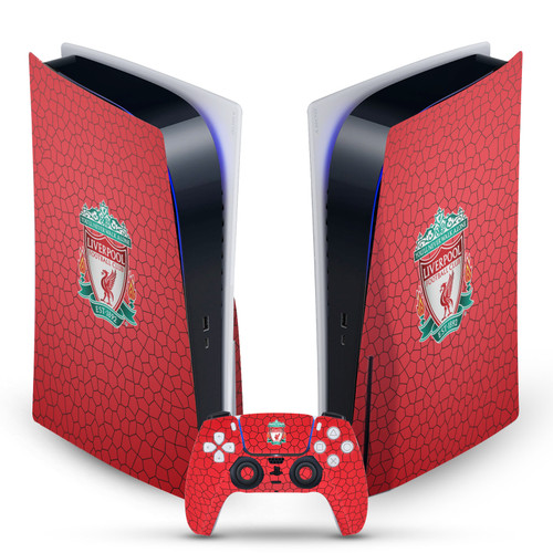 Liverpool Football Club Art Crest Red Mosaic Vinyl Sticker Skin Decal Cover for Sony PS5 Disc Edition Bundle