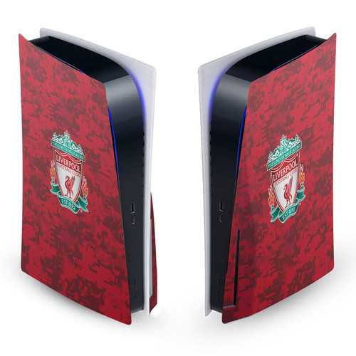 Liverpool Football Club Art Crest Red Camouflage Vinyl Sticker Skin Decal Cover for Sony PS5 Disc Edition Console