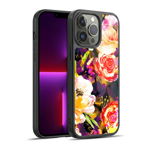 Anis Illustration Flowers Purple Gel Armour Case For Apple iPhone 13 Pro Max