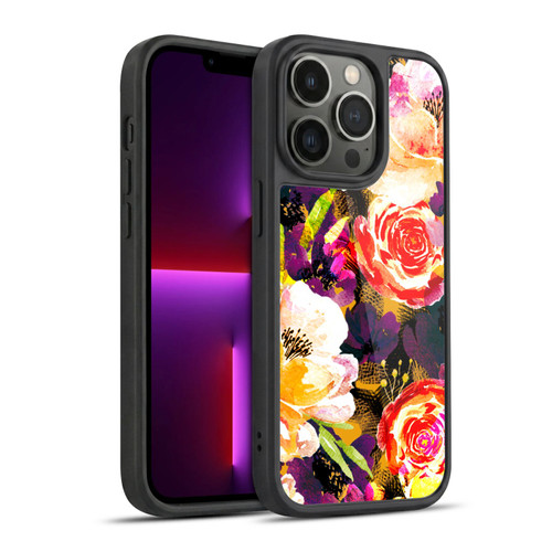 Anis Illustration Flowers Purple Gel Armour Case For Apple iPhone 13 Pro