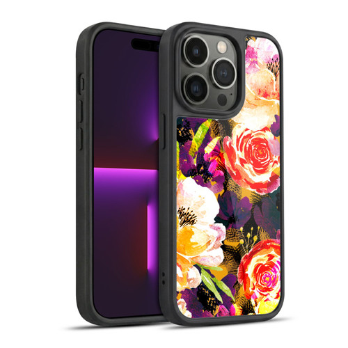 Anis Illustration Flowers Purple Gel Armour Case For Apple iPhone 14 Pro
