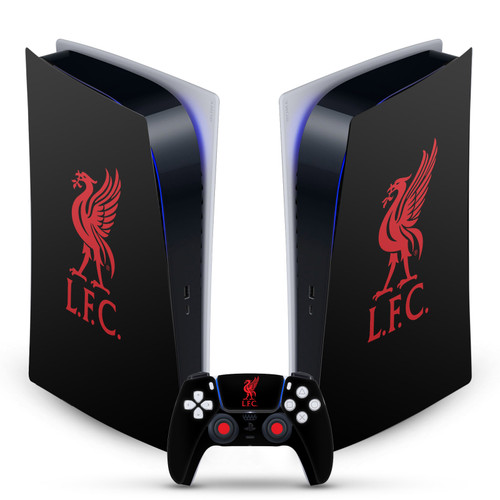 Liverpool Football Club Art Liver Bird Red On Black Vinyl Sticker Skin Decal Cover for Sony PS5 Digital Edition Bundle