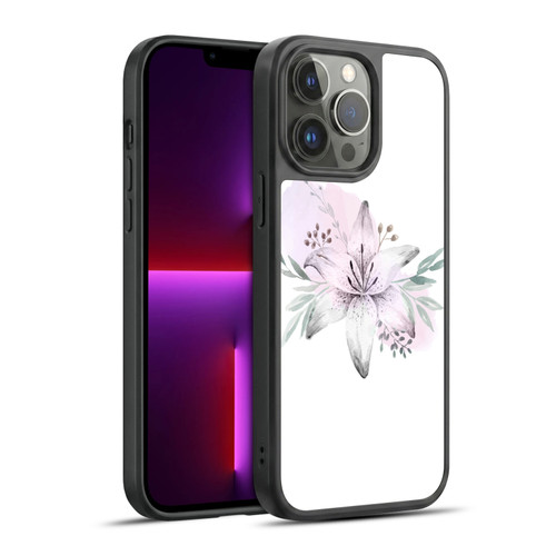 Anis Illustration Floral Pattern Lilium Flower Gel Armour Case For Apple iPhone 13 Pro Max