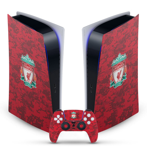 Liverpool Football Club Art Crest Red Camouflage Vinyl Sticker Skin Decal Cover for Sony PS5 Digital Edition Bundle