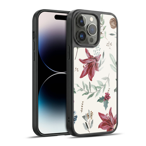 Anis Illustration Floral Pattern Christmas Eucalyptus Gel Armour Case For Apple iPhone 14 Pro Max