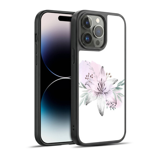 Anis Illustration Floral Pattern Lilium Flower Gel Armour Case For Apple iPhone 14 Pro Max