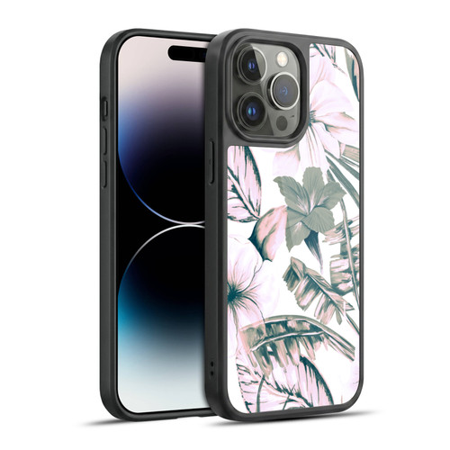Anis Illustration Floral Pattern Pink Tropicals Gel Armour Case For Apple iPhone 14 Pro Max