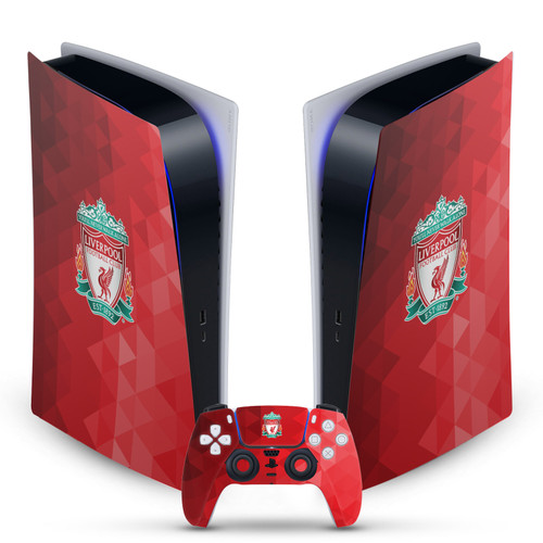 Liverpool Football Club Art Crest Red Geometric Vinyl Sticker Skin Decal Cover for Sony PS5 Digital Edition Bundle