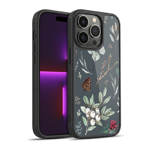 Anis Illustration Floral Pattern Christmas Eucalyptus Blue Gel Armour Case For Apple iPhone 14 Pro