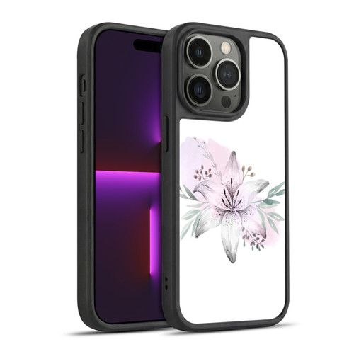 Anis Illustration Floral Pattern Lilium Flower Gel Armour Case For Apple iPhone 14 Pro