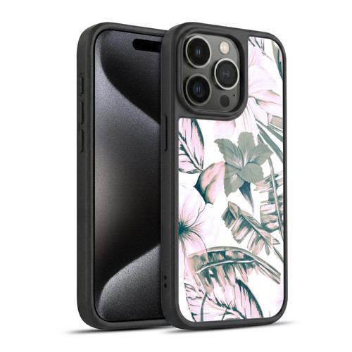 Anis Illustration Floral Pattern Pink Tropicals Gel Armour Case For Apple iPhone 15 Pro