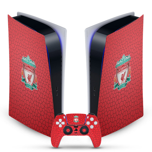 Liverpool Football Club Art Crest Red Mosaic Vinyl Sticker Skin Decal Cover for Sony PS5 Digital Edition Bundle