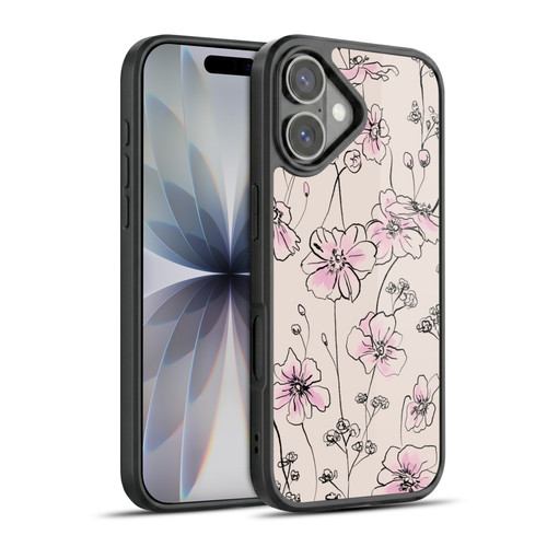 Anis Illustration Floral Pattern Wild Roses Beige Pink Gel Armour Case For Apple iPhone 17