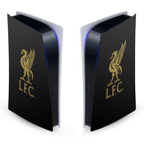 Liverpool Football Club Art Liver Bird Gold On Black Vinyl Sticker Skin Decal Cover for Sony PS5 Digital Edition Console