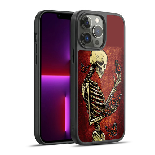 David Lozeau Skeleton Grunge Butterflies Gel Armour Case For Apple iPhone 13 Pro Max