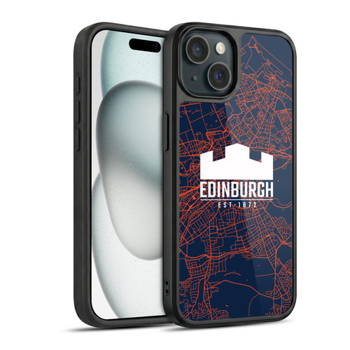 Edinburgh Rugby Graphics Map Gel Armour Case For Apple iPhone 15
