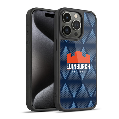 Edinburgh Rugby Graphics Pattern Gel Armour Case For Apple iPhone 15 Pro