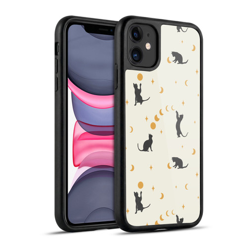 Episodic Drawing Pattern Cat And Moon Gel Armour Case For Apple iPhone 11