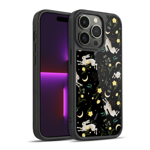 Episodic Drawing Pattern Bunny Night Gel Armour Case For Apple iPhone 14 Pro