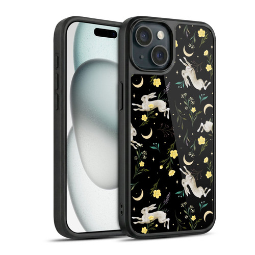Episodic Drawing Pattern Bunny Night Gel Armour Case For Apple iPhone 15