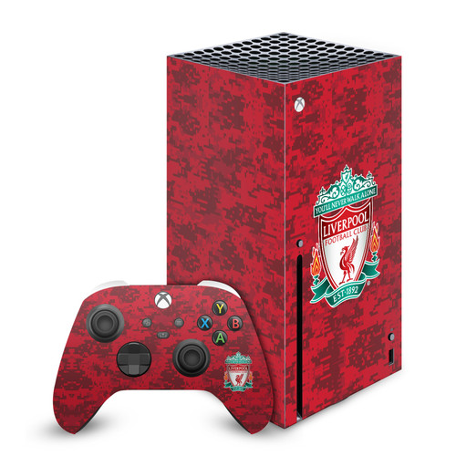 Liverpool Football Club Art Crest Red Camouflage Vinyl Sticker Skin Decal Cover for Microsoft Series X Console & Controller