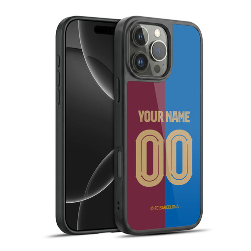 Custom Customised Personalised FC Barcelona 2024/25 Kit Home Gel Armour Case For Apple iPhone 16 Pro Max