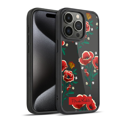 Frida Kahlo Flowers Red Gel Armour Case For Apple iPhone 15 Pro