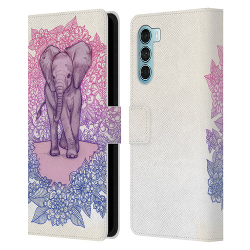 Micklyn Le Feuvre Animals Cute Baby Elephant Leather Book Wallet Case Cover For Motorola Edge S30 / Moto G200 5G