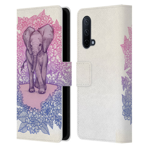 Micklyn Le Feuvre Animals Cute Baby Elephant Leather Book Wallet Case Cover For OnePlus Nord CE 5G